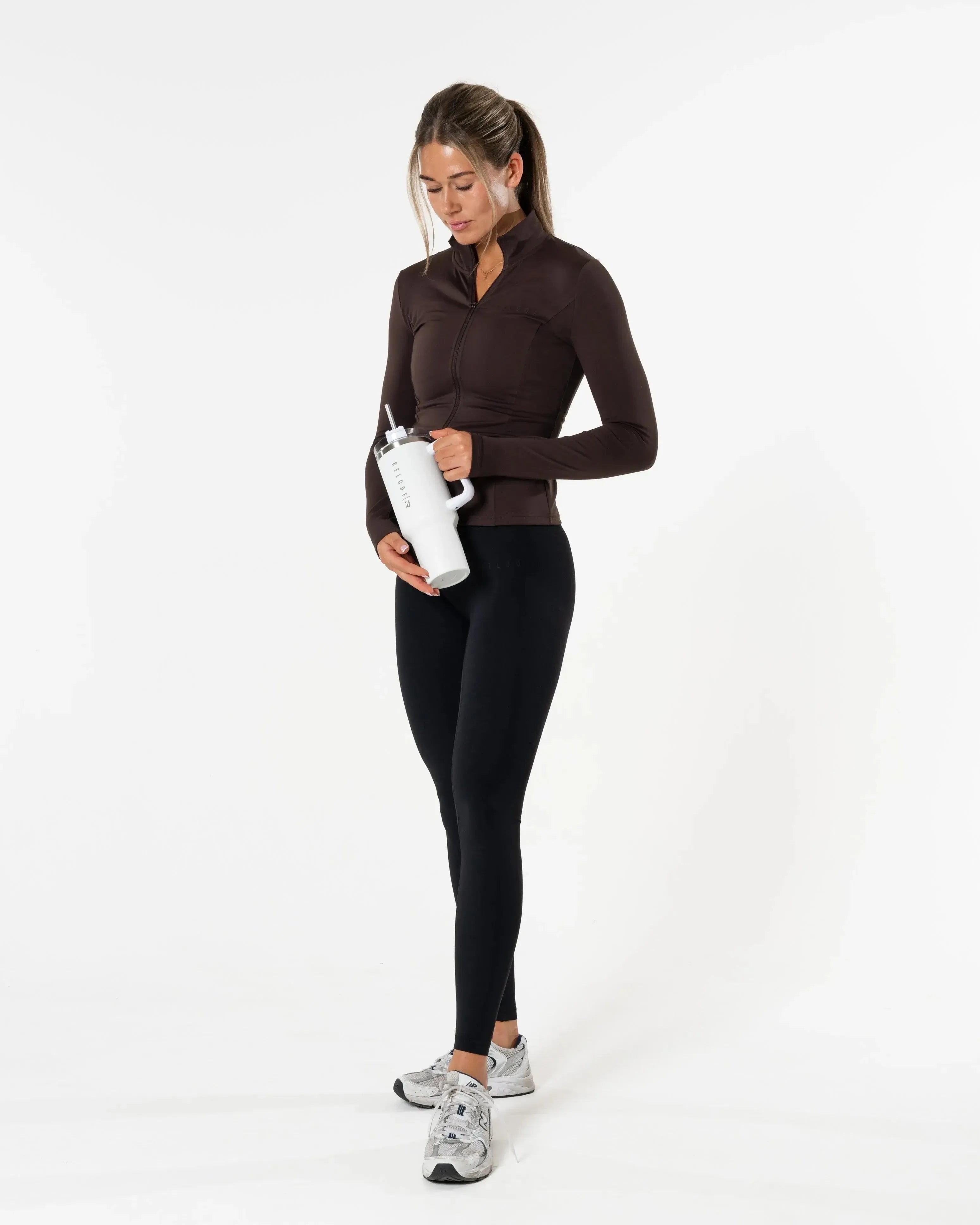 Clean Zip Longsleeve - Brun